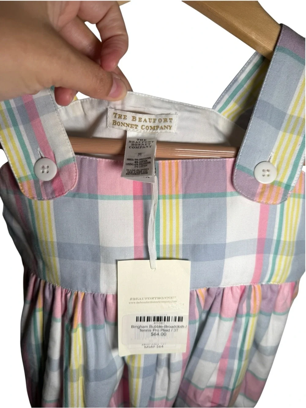 The Beaufort Bonnet Company Bingham Bubble Pastel Brunch Plate Plaid